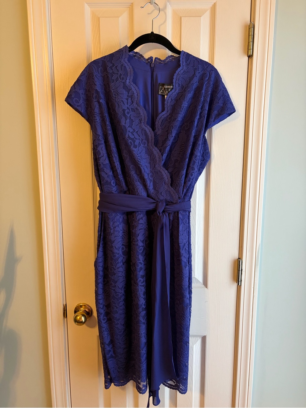 Alex Evenings Purple Lace Wrap Dress